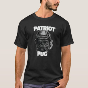 T-shirt Chien soldat du Carlin Patriot mignon
