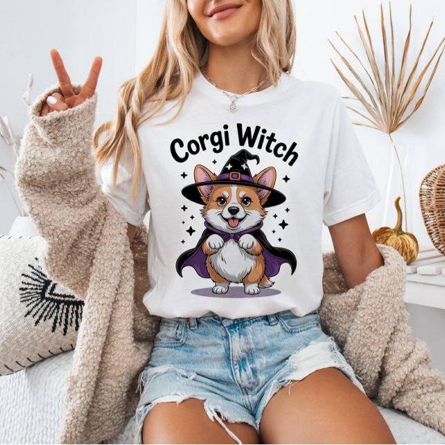 T-shirt Chien sorcier de Corgi Éffrayant mignonne Hallowee (Créateur téléchargé)