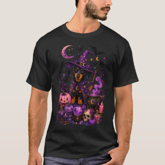 T-shirt Chien sorcière drôle Dachshund Chien Halloween drô