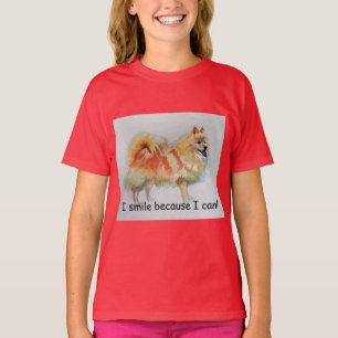 T-shirt Chien Spitz Allemand "Je souris parce que je peux 