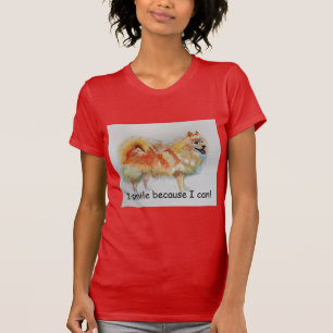T-shirt Chien Spitz Allemand "Je souris parce que je peux 