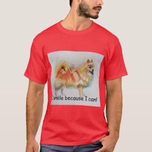 T-shirt Chien Spitz Allemand "Je souris parce que je peux 