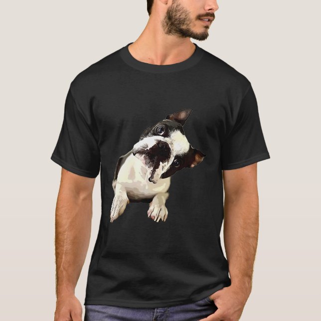 T-shirt Chien super mignon de Boston Terrier (Devant)