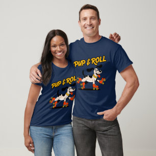 T-shirt Chien Sur Rouleau Patins Pup & Roll