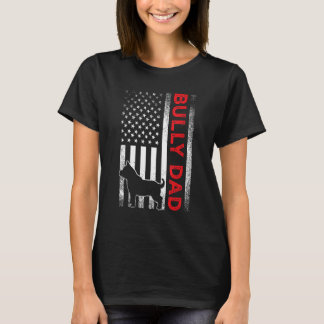 T-shirt Chien taule ou pitbull DAD drapeau américain vinta