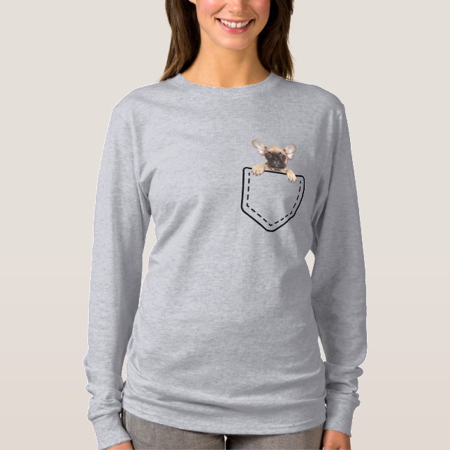T-shirt Chien-taupe français mignon (Devant)