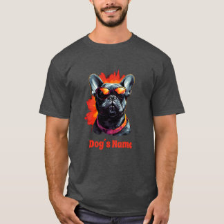 T-shirt Chien-taureau cool avec lunettes de soleil