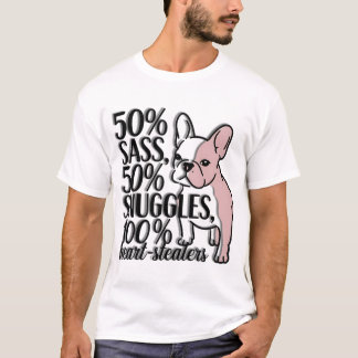 T-shirt Chien-taureau français - 50% Sass, 50% Snuggles, 1