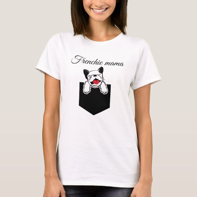 T-shirt Chien-taureau français dans la poche (Devant)