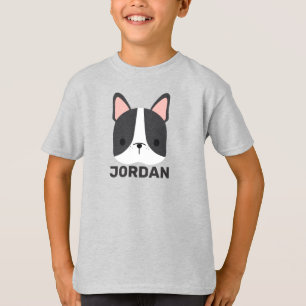 T-shirt Chien-taureau français mignon avec nom personnalis