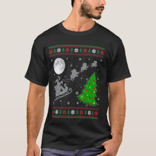T-shirt Chien-taureaux anglais moche Xmas Tree Père Noël é