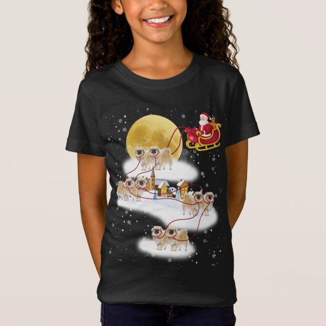 T-Shirt Chien tibétain espagnol léger sapin de Noël (Devant)
