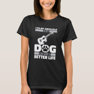 T-shirt Chien Uke Guitariste Musique Guitare Ukulele