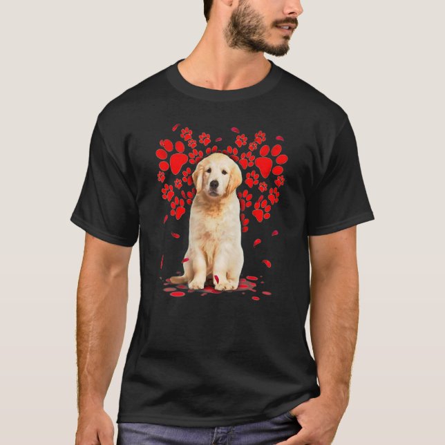 T-shirt Chien Valentine Coeur Paws Swe (Devant)