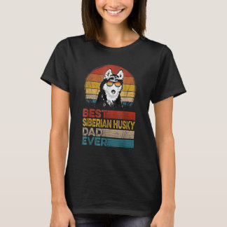 T-shirt Chien Vintage Meilleur Husky Sibérien Papa Jamais
