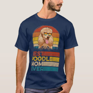 T-shirt Chien Vintage Meilleur Poodle Maman toujours Cadea