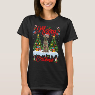 T-shirt Chien Weimaraner Allume Arbre de Noël Père Noël We