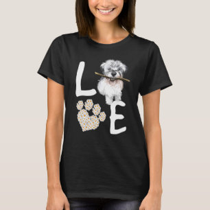 T-shirt Chiens 365 Love Miniature Schnauzer Chien Paw Pet 
