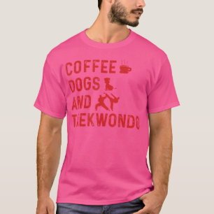 T-shirt Chiens À Café Lover Et Taekwondo Martial