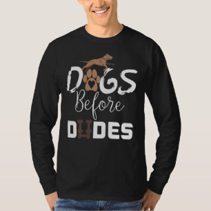 T-shirt Chiens avant les mecs Drôle Pitbull Idées Amoureux