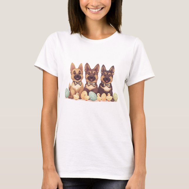 T-shirt Chiens bergers allemands de Pâques (Devant)