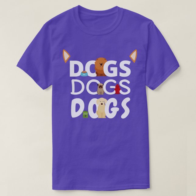 T-shirt Chiens Chiens Chiens Chiens Chiens Animaux Marcheu (Design devant)