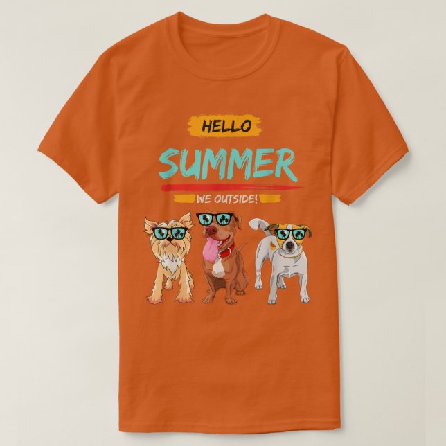 T-shirt Chiens cool qui aime l'été  (Design devant)