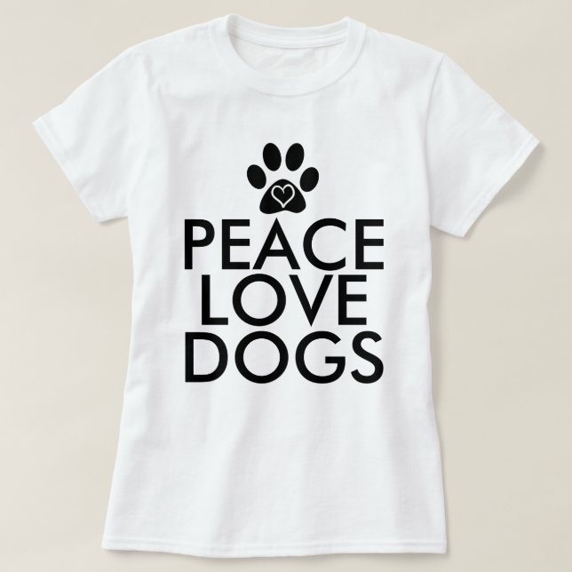 T-shirt Chiens d'amour pour la paix (Design devant)