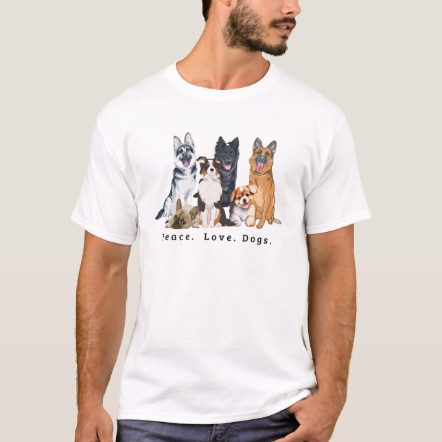 T-shirt Chiens d'amour pour la paix (Devant)
