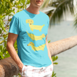 T-shirt Chiens de banane jaune mignon