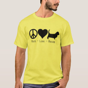 T-shirt Chiens de basset d'amour de paix