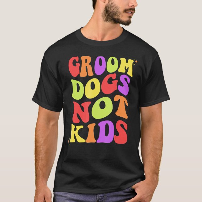 T-shirt Chiens de chambre pas enfants Rétro femmes drôle (Devant)