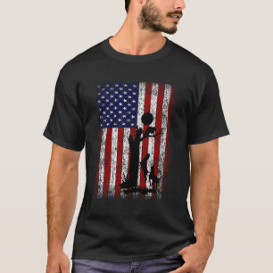 T-shirt Chiens de chasse patriotique au cocon Drapeau amér
