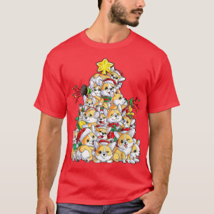 T-shirt Chiens de Corgi Noël Arbre Joyeux Corgmas Joyeux C