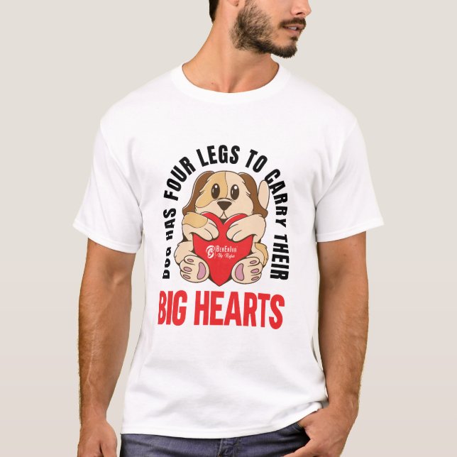 T-shirt Chiens de grand coeur hommes blanc (Devant)
