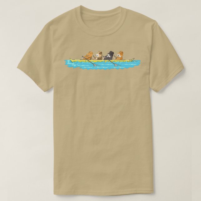 T-shirt Chiens De Guinée Drôle En Train D'Aiguiller Dans U (Design devant)