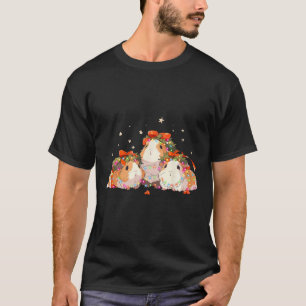 T-shirt Chiens De Guinée Tangés Dans Les Lumières De Noël