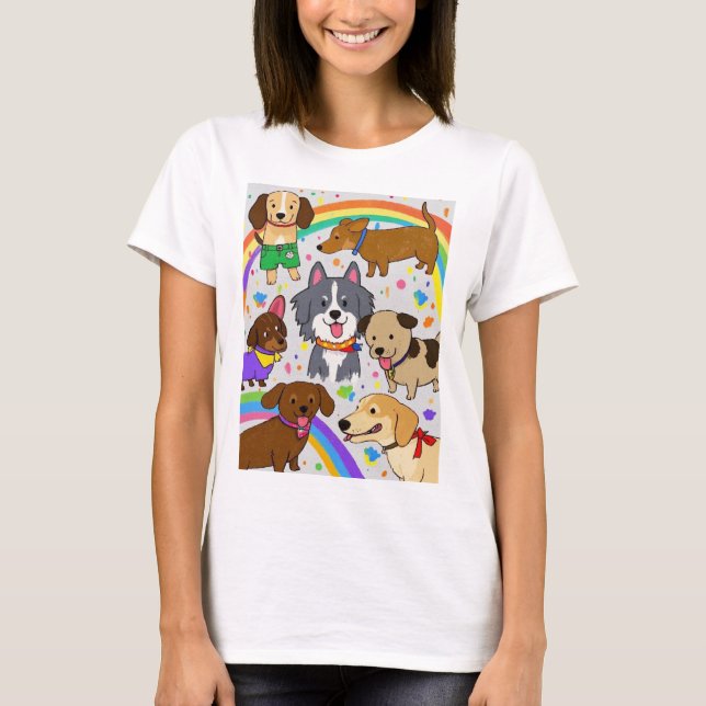 T-shirt Chiens de jeu Chiens Chiens Chiens Chiens Chiens (Devant)