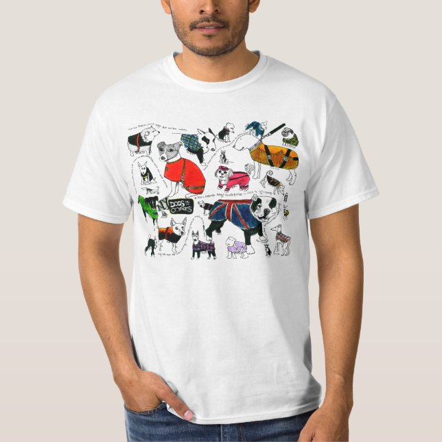 T-shirt Chiens de New York dans des manteaux (Devant)