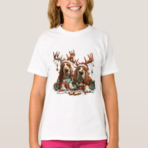 T-shirt Chiens de Noël Basset Hound