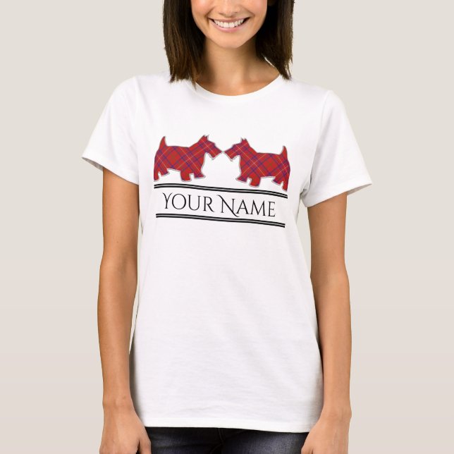T-shirt Chiens écossais écossais Rose de clan moderne de t (Devant)