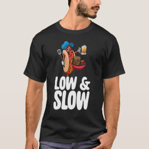 T-shirt Chiens et bières chauds faibles et lents Saucisse