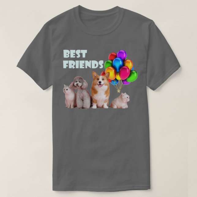 T-shirt Chiens et chats J'aime les chiens et les chats (Design devant)