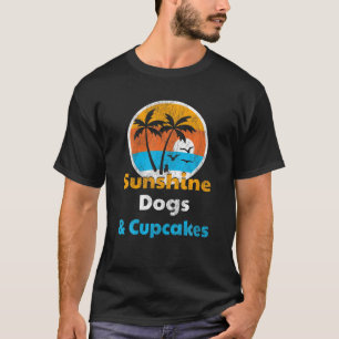 T-shirt Chiens Et Cupcakes Au Soleil
