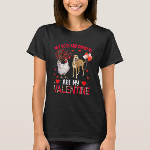 T-shirt Chiens Et Poulets Sont Mon Whippet Valentin Avec C