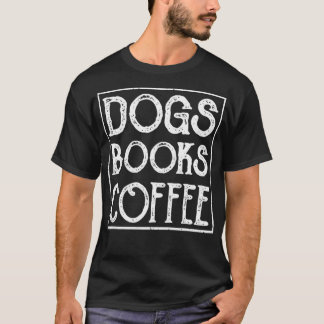 T-shirt Chiens femmes Livres Café Graphisme Tee Premium