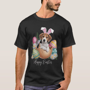 T-shirt Chiens Floraux Jour de Pâques Mignon Chien Beagle