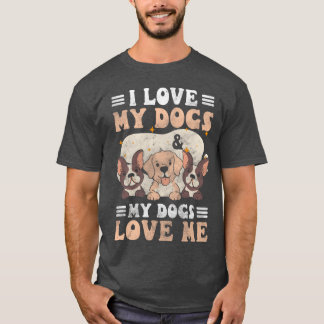 T-shirt Chiens Four Legging Friend Puppies Dograining rétr
