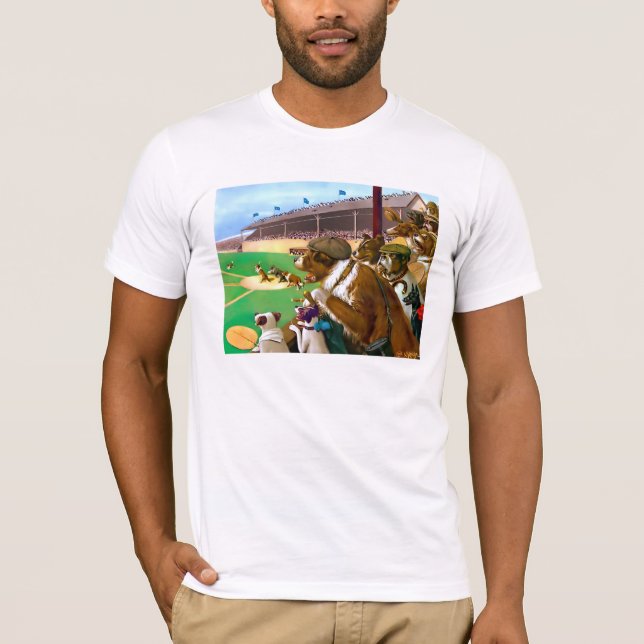 T-shirt Chiens jouant au baseball (Devant)