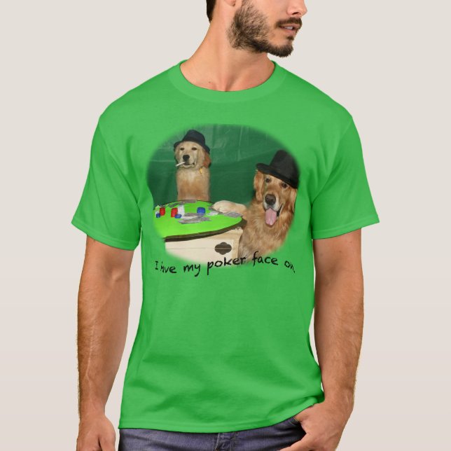 T-shirt Chiens jouant le visage de tisonnier (Devant)
